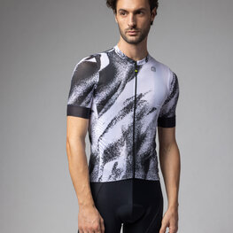 ALÉ Kolesarski dres s kratkimi rokavi - TRACE PRAGMA - bela/črna