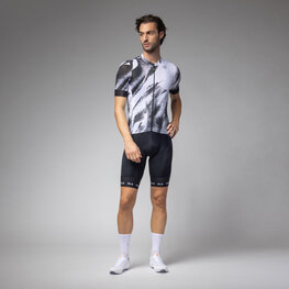 ALÉ Kolesarski dres s kratkimi rokavi - TRACE PRAGMA - bela/črna