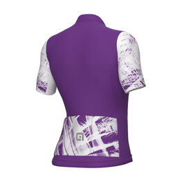 ALÉ Kolesarski dres s kratkimi rokavi - PALM PR-E - ciklama/bela