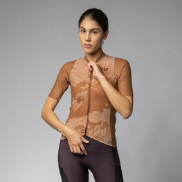 ALÉ Kolesarski dres s kratkimi rokavi - KRAKATOA OFF ROAD - GRAVEL - rjava