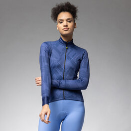 ALÉ Kolesarski dres z dolgimi rokavi poletni - PRAGMA SCHEMA - modra