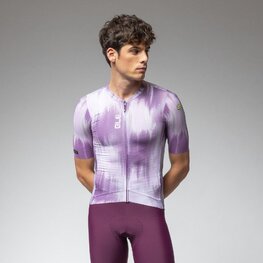 ALÉ Kolesarski dres s kratkimi rokavi - PR-E ARGON - bela/vijolična