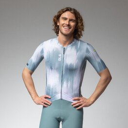 ALÉ Kolesarski dres s kratkimi rokavi - PR-E ARGON - bela/modra