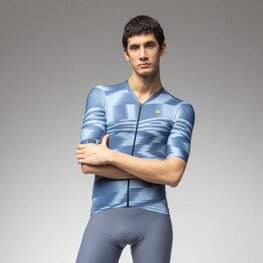 ALÉ Kolesarski dres s kratkimi rokavi - TECHNO PR-E - modra