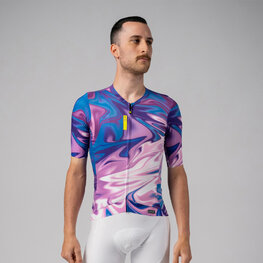 ALÉ Kolesarski dres s kratkimi rokavi - SMOOTHIE - modra/vijolična