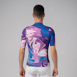 ALÉ Kolesarski dres s kratkimi rokavi - SMOOTHIE - modra/vijolična