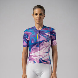 ALÉ Kolesarski dres s kratkimi rokavi - SMOOTHIE - vijolična/modra