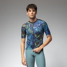 ALÉ Kolesarski dres s kratkimi rokavi - PRAGMA CARAIBI - črna/večbarvno