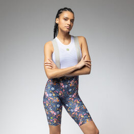 ALÉ Kolesarske kratke hlače z naramnicami - PR-E MASTER GRAPHIC - modra/večbarvno