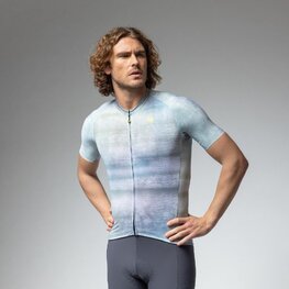 ALÉ Kolesarski dres s kratkimi rokavi - OFF ROAD - GRAVEL TRACCIA - bela/modra/vijolična