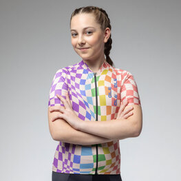 ALÉ Kolesarski dres s kratkimi rokavi - MULTIVERSO 2.0 KID - večbarvno