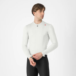 CASTELLI Kolesarski dres z dolgimi rokavi poletni - ESPRESSO - bela