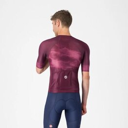 CASTELLI Kolesarski dres s kratkimi rokavi - CLIMBER'S A/C - bordo