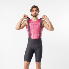 CASTELLI Kolesarske kratke hlače z naramnicami - GIRO TROFEO 2 - siva
