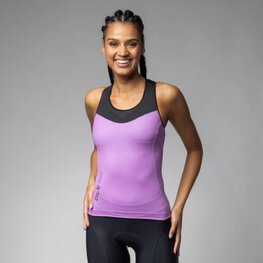 ALÉ Kolesarski dres brez rokavov - COLOR BLOCK PRAGMA - rožnata/črna