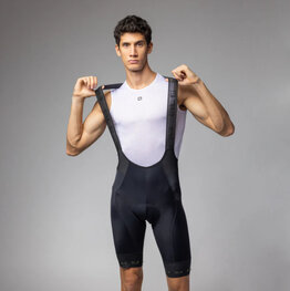 ALÉ Kolesarske kratke hlače z naramnicami - STRADA 2.0 PR-E - črna