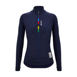 SANTINI Kolesarski dres z dolgimi rokavi zimski - UCI OFFICIAL W - modra