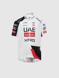 PISSEI Kolesarski dres s kratkimi rokavi - UAE TEAM EMIRATES - XRG 2026 REPLICA JUNIOR - bela/črna/rdeča
