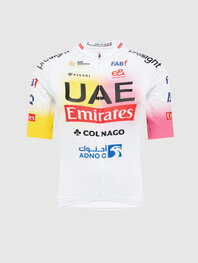 PISSEI Kolesarski dres s kratkimi rokavi - UAE TEAM EMIRATES REPLICA - GIRO + TOUR 24 - bela/rožnata/rumena