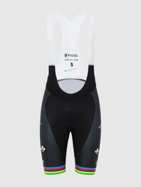 PISSEI Kolesarske kratke hlače z naramnicami - TADEJ POGACAR WORLD CHAMP REPLICA - črna
