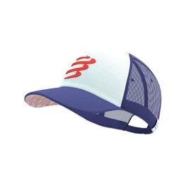 COMPRESSPORT Kolesarska kapa - TRUCKER CUP - modra/bela