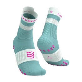COMPRESSPORT Kolesarske klasične nogavice - PRO RACING SOCKS V4.0 RUN - turkizna