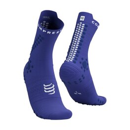 COMPRESSPORT Kolesarske klasične nogavice - PRO RACING SOCKS V4.0 TRAIL - modra
