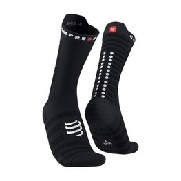 COMPRESSPORT Kolesarske klasične nogavice - PRO RACING SOCKS V4.0 ULTRALIGHT BIKE - črna/bela