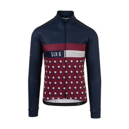 AGU Kolesarski dres z dolgimi rokavi zimski - SIX6 DOT WINTER - modra/bordo