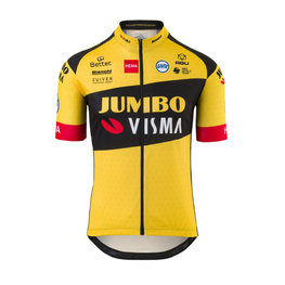 AGU Kolesarski dres s kratkimi rokavi - JUMBO-VISMA '20 KIDS - rumena/črna
