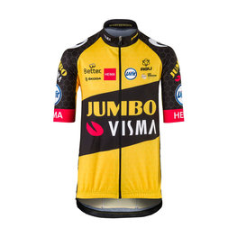 AGU Kolesarski dres s kratkimi rokavi - JUMBO-VISMA '21 KIDS - rumena/črna