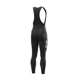 ALÉ Kolesarske dolge hlače z naramnicami - WINTER - bela/črna