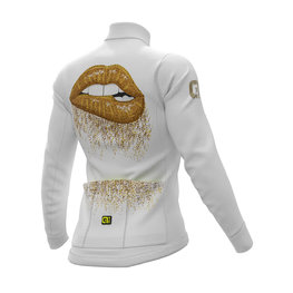 ALÉ Kolesarski dres z dolgimi rokavi zimski - LIPS LADY WINTER - zlata/bela