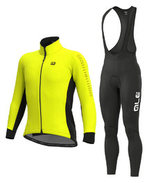 ALÉ Kolesarska  zimska jakna in hlače - FONDO WINTER - črna/rumena