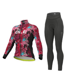 ALÉ Kolesarski zimski set - AMAZZONIA LADY WNT - bordo/rožnata/črna