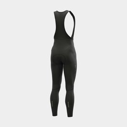 ALÉ Kolesarske dolge hlače z naramnicami - SOLID WINTER - črna