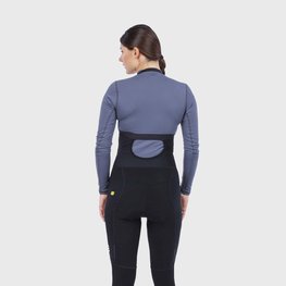 ALÉ Kolesarske dolge hlače z naramnicami - FUTURE WARM LADY - črna