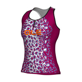 ALÉ Kolesarski dres brez rokavov - ALÉ AGGUATO LADY - bela/rožnata