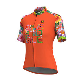 ALÉ Kolesarski dres s kratkimi rokavi - LAB FLOWER LADY - oranžna