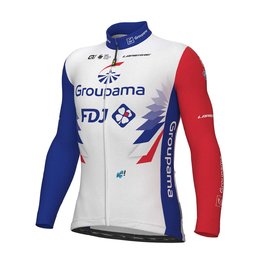 ALÉ Kolesarski dres z dolgimi rokavi zimski - GROUPAMA FDJ 2022 - modra/rdeča/bela