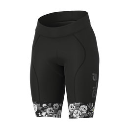 ALÉ Kolesarske kratke hlače brez naramnic - ROSES LADY - črna/siva