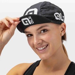 ALÉ Kolesarska kapa - COTTON - črna/bela