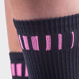 ALÉ Kolesarske klasične nogavice - LOGO Q-SKIN  - črna/rožnata