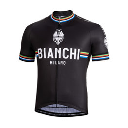 BIANCHI MILANO Kolesarski dres s kratkimi rokavi - NEW PRIDE - bela/črna