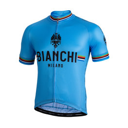 BIANCHI MILANO Kolesarski dres s kratkimi rokavi - NEW PRIDE - svetlo modra/črna