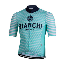 BIANCHI MILANO Kolesarski dres s kratkimi rokavi - DAVOLI - bela/svetlo modra