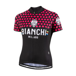 BIANCHI MILANO Kolesarski dres s kratkimi rokavi - CROSIA LADY - rožnata/črna