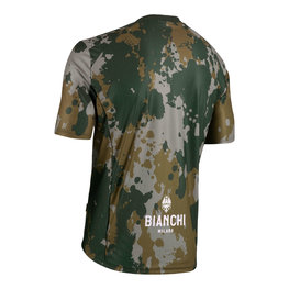 BIANCHI MILANO Kolesarski dres s kratkimi rokavi - POZZILLO MTB - zelena/rjava