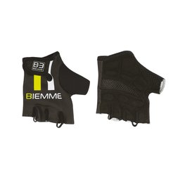 Kolesarske rokavice s kratkimi prsti - STRAPS - črna/bela/rumena