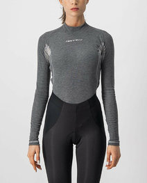 CASTELLI Kolesarska  majica z dolgimi rokavi - FLANDERS 2 WARM LADY - siva
